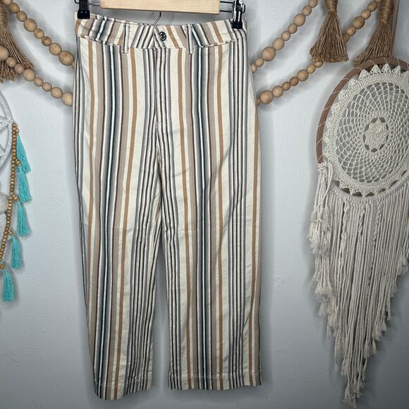 Free People Patti High Waisted Striped Cropped Pants - Picture 2 of 4